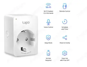 2 prize Wi-Fi smart TP-Link Mini Tapo P100 cu control vocal mod away - imagine 3