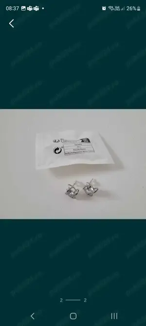 cercei argintii cu piatra transparenta - imagine 2