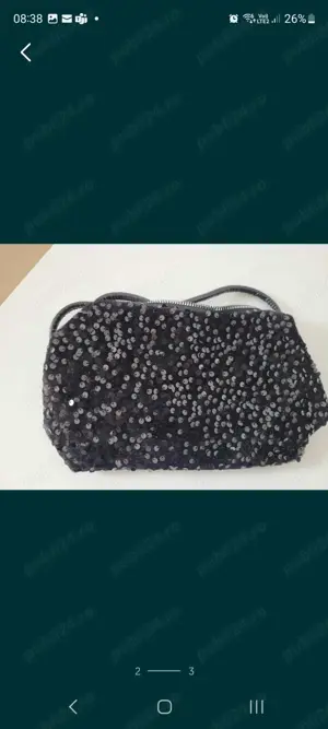 geanta neagra cu paiete pentru ocazie - imagine 2