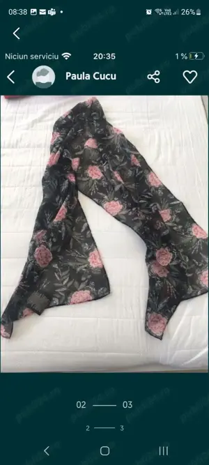 esarfa subtire model floral - imagine 2