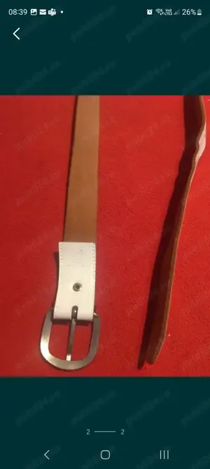 curea alba din piele - imagine 3