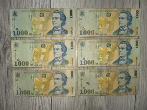 1000 lei an 1998, Mihai Eminescu 1850-1889, 6 bucati   - imagine 2