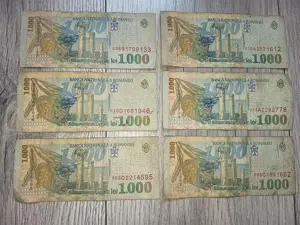 1000 lei an 1998, Mihai Eminescu 1850-1889, 6 bucati   - imagine 4