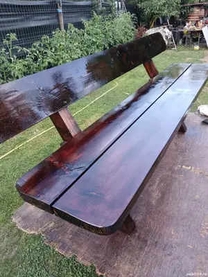 Mese, bănci și scaune din lemn masiv  - imagine 4