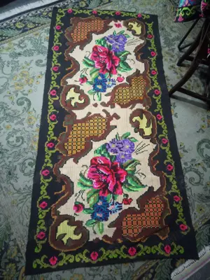 Carpete de perete, covor iuta, macrameurif vechi lucrate manual.