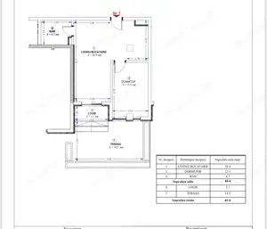 Apartament 2 camere cu terasă de 18 mp în Torontalului!