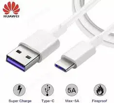 Incarcator retea Huawei AP81 HW-050450E00, 5A, alb + cablu date 5A USB-C - imagine 3