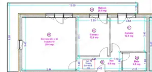 Apartament decomandat 3 camere 66 mp balcon 21 mp loc parcare inclus - imagine 3
