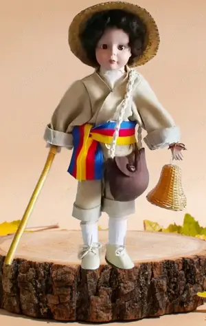 Păpușă porțelan, ciobănaș  - imagine 2