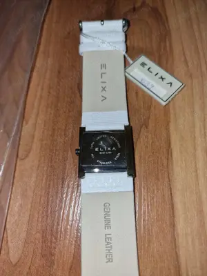 Ceas dama Elixa, curea din piele alba, cadran argintiu, E087-L330 nou - imagine 2