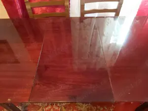 Masă extensibilă sufragerie, lemn lăcuit. - imagine 4