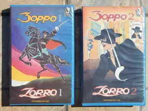 Set casete video Zorro 1-2 in limba rusa 1993 netestate !!