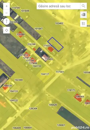 Teren intravilan 615mp Posibilitate Rate Bransament electric existent.