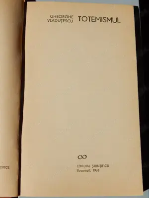 Totemismul Gheorghe Vladutescu editura Stiintifica 1968 - imagine 4