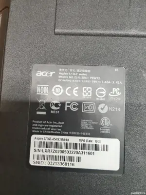 Laptop Acer Aspire ,Cpu T4500 ,4gb ram ddr3 ,hdd 80 gb ,baterie moarta  display 15.6 inch lcd  - imagine 4