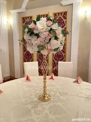 Suport auriu pt aranjament floral 60 cm inaltime