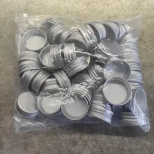 Set capac aluminiu prefiletat pentru sticla 28x14mm, 49 buc