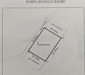 Vand teren intravilan Ganeasa Ilfov 1000 mp, deschidere 38m
