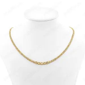 Vand Colier tennis aur galben 18k cu diamante de 5,00ct Nou Certificat