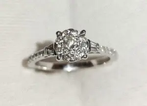 Vand inel logodna aur alb 18k cu diamante 0,50ct cu certificat