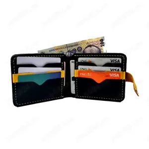 Portofel barbatesc Natty Pell piele naturala, 8 carduri, negru - imagine 5