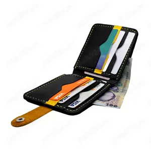 Portofel barbatesc Natty Pell piele naturala, 8 carduri, negru - imagine 4