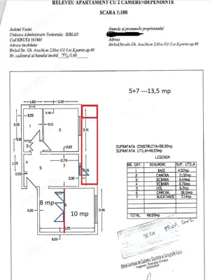 Apartament cu 2 camere , centru Barlad