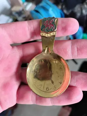 Lingurita portionare si decorativa, Brass Tea Bag Spoon Tunbridge Wales