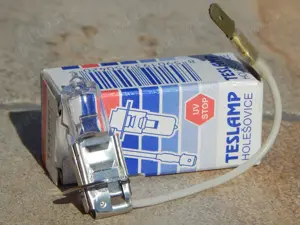 Bec auto halogen H3 Teslamp 55 W Pk 22s 12 V fab Cehia cu ambalaj