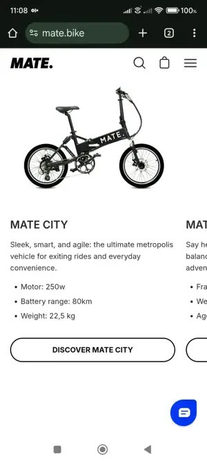 bicicleta electrica  mate city