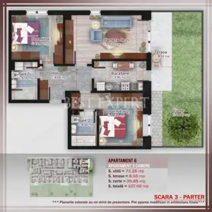 3 Camere Direct Dezvoltator Incalzire Pardoseala/Credit Ipotecar 15% - imagine 3