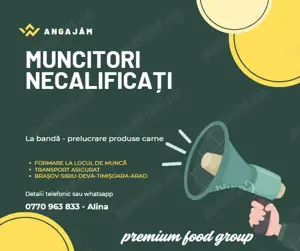 Angajam personal necalificat calificat prelucrare carne - Germania