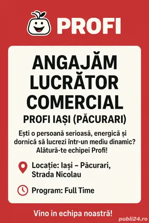 Angajam lucrator comercial Profi