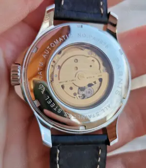 Parnis Pilot 45 mm Automatic militar 24 h Japonez Miyota 8215 - imagine 3