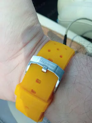 Curea ceas Tag Heuer silicon Galbena - Lemon (yellow) - imagine 2