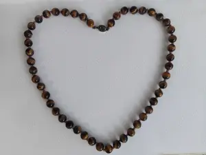 Colier din ochi de tigru cu inchizatoare de argint