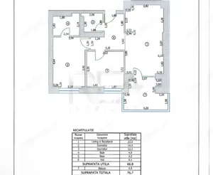 Apartament 3 Camere | Complexul rezidențial Cortina North | Nemobilat |