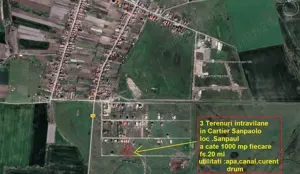 Terenuri intravilane 1000 mp Sanpaul fs.20 ml cu utilitati 39500 euro