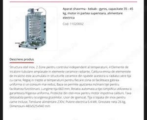 Vand 2 aparate de shaorma kebab , cutit electric si grill