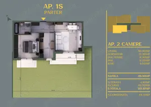 Apartament 2 camere cu Grădină privată | Balcon generos