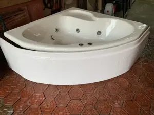 Cadă hidromasaj de colț semirotundă 140x140 cm 