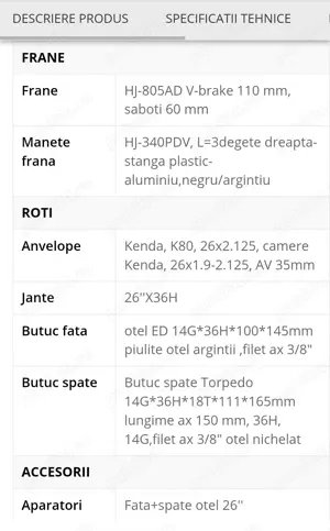 Bicicleta Oras Pegas Strada 2 Albastru Azur - imagine 2