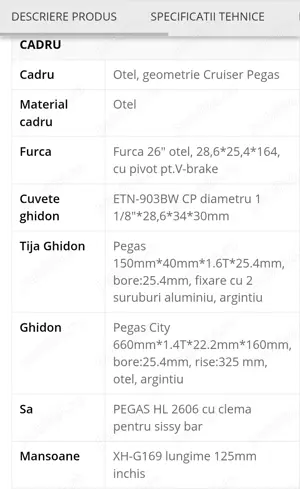 Bicicleta Oras Pegas Strada 2 Albastru Azur - imagine 5