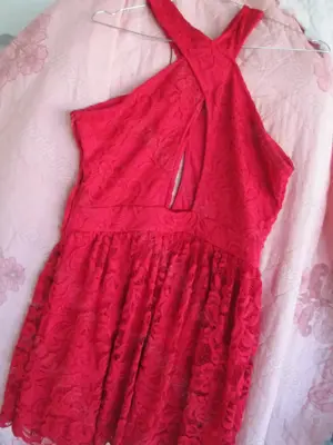 rochie rosie eleganta H&M 40 - imagine 4