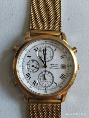Ceas Seiko cu alarma, data, tachymeter chronohraph