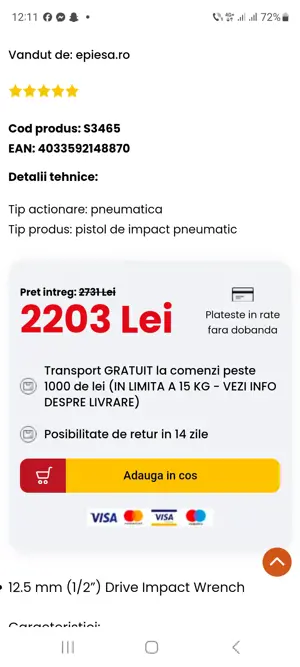 Cheie pneumatica de impact SW Stahl S-3465  - imagine 5