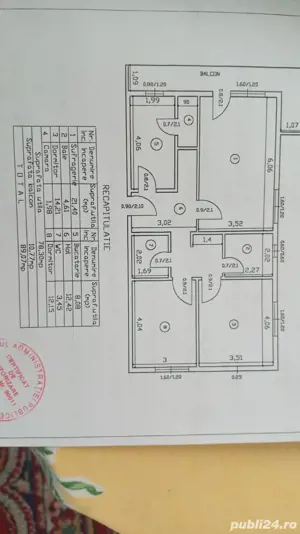 Apartament 3 cam, decomandat etaj 1 in Lunca Cetatuii