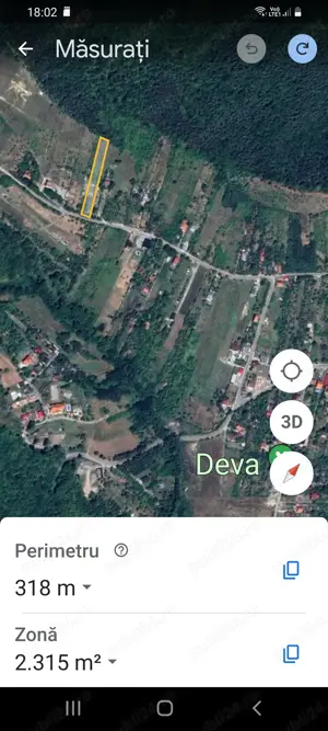 Teren intravilan,Deva-str.roci-vulcan2276mp,15  mp,asfalt 17m strădal,toate utilitățile,c.f.recentă  - imagine 2