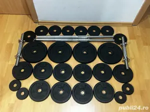 Set fitness Halteră Gantere Discuri  - 65 KG - din metal