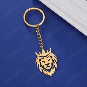 Breloc Lion King Tiger Keychain Fashion Titanium Steel Pendant